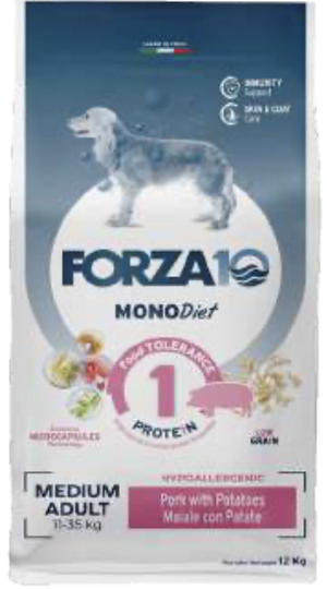FORZA10 MonoDiet Medium Adult свинина с картофелем 12kg/1pz
